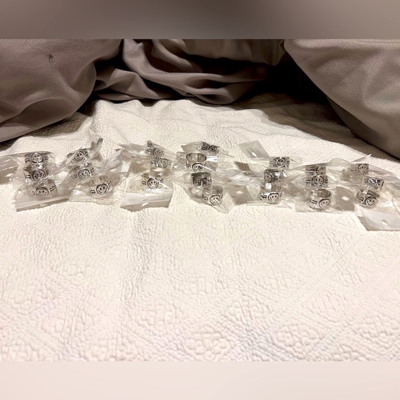 22 - Silver Smiley Face Rings - Picture 2 of 3